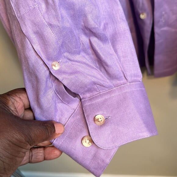 Paul Frederick Pure Linen Button Front Shirt XXLT - Picture 4 of 5